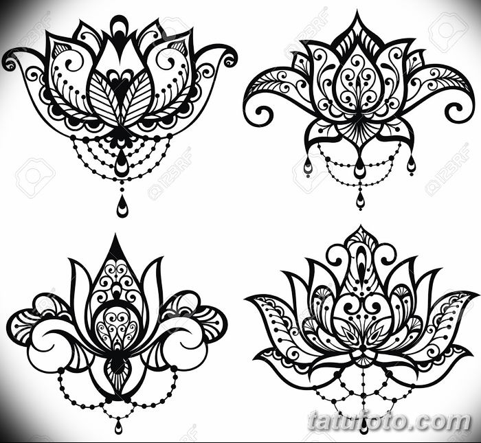 Фото тату лотос для девушки от 07.08.2018 №050 — lotus tattoo for girl — tatufoto.com