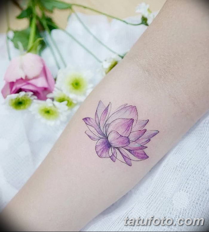 Фото тату лотос для девушки от 07.08.2018 №056 — lotus tattoo for girl — tatufoto.com
