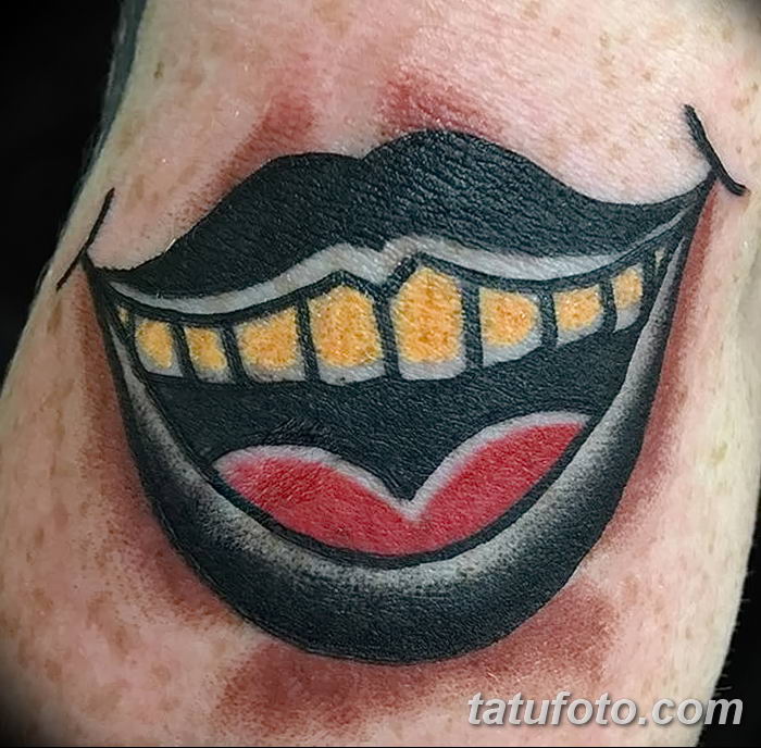 Фото тату улыбка 28.08.2018 №010 - tattoo smile - tatufoto.com