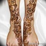 Фото Мехенди на голени от 17.09.2018 №019 - Mehendi on the lower leg - tatufoto.com