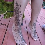 Фото Мехенди на голени от 17.09.2018 №022 - Mehendi on the lower leg - tatufoto.com