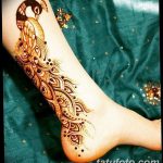 Фото Мехенди на голени от 17.09.2018 №061 - Mehendi on the lower leg - tatufoto.com