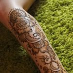 Фото Мехенди на голени от 17.09.2018 №077 - Mehendi on the lower leg - tatufoto.com