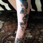 Фото Мехенди на голени от 17.09.2018 №082 - Mehendi on the lower leg - tatufoto.com