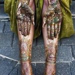 Фото Мехенди на голени от 17.09.2018 №085 - Mehendi on the lower leg - tatufoto.com