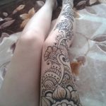 Фото Мехенди на голени от 17.09.2018 №098 - Mehendi on the lower leg - tatufoto.com