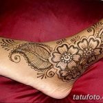 Фото Мехенди на голени от 17.09.2018 №105 - Mehendi on the lower leg - tatufoto.com