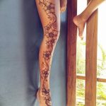 Фото Мехенди на голени от 17.09.2018 №108 - Mehendi on the lower leg - tatufoto.com