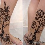 Фото Мехенди на голени от 17.09.2018 №113 - Mehendi on the lower leg - tatufoto.com