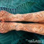 Фото Мехенди на голени от 17.09.2018 №129 - Mehendi on the lower leg - tatufoto.com