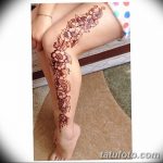 Фото Мехенди на голени от 17.09.2018 №137 - Mehendi on the lower leg - tatufoto.com