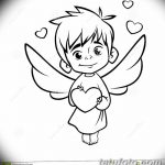 Cupid Drawing Cartoon Illustration Of Outlined Baby Cupid Huggin