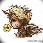 Фото Эскиз тату купидон от 11.09.2018 №097 - Sketch of tattoo cupid - tatufoto.com