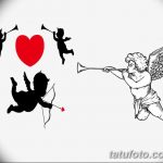 Фото Эскиз тату купидон от 11.09.2018 №108 - Sketch of tattoo cupid - tatufoto.com