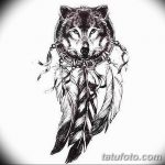 Фото тату волк и перо от 21.09.2018 №001 - tattoo wolf and feather - tatufoto.com