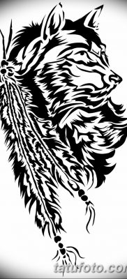 Фото тату волк и перо от 21.09.2018 №027 — tattoo wolf and feather — tatufoto.com