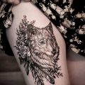 Фото тату волк и перо от 21.09.2018 №040 - tattoo wolf and feather - tatufoto.com