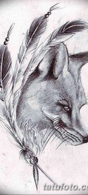 Фото тату волк и перо от 21.09.2018 №052 — tattoo wolf and feather — tatufoto.com