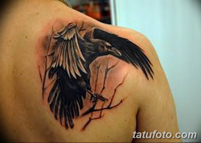 Фото тату ворон от 15.09.2018 №267 - raven tattoos - tatufoto.com