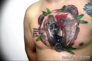 Фото тату с медведем от 12.09.2018 №061 - tattoo with a bear - tatufoto.com