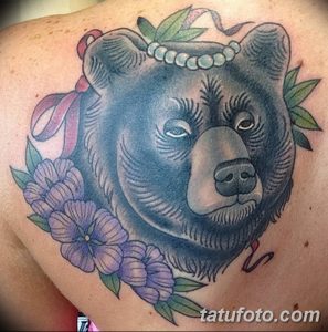 Фото тату с медведем от 12.09.2018 №066 - tattoo with a bear - tatufoto.com