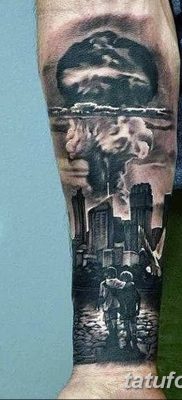 Фото тату ядерный взрыв (гриб) от 01.09.2018 №054 tattoo nuclear explosion — tatufoto.com