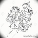 Camellia flowers drawing and sketch with line-art on white backg