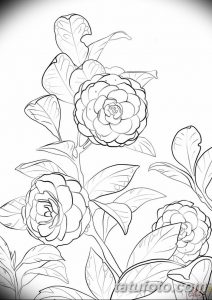 Фото эскизы тату камелия от 18.09.2018 №054 - sketches of camellia tattoos - tatufoto.com