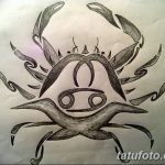 Фото эскизы тату краб рак от 11.09.2018 №014 - sketching tattoo crab cancer - tatufoto.com