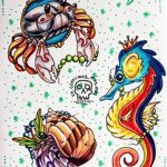 Фото эскизы тату краб рак от 11.09.2018 №061 - sketching tattoo crab cancer - tatufoto.com