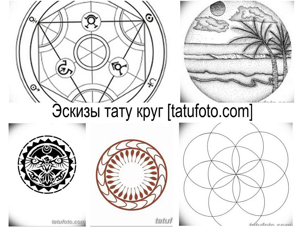 Эскизы тату круг - оригинальные варианты рисунков для татуировки на с кругом