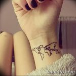 Фото тутуировка карта мира 29.10.2018 №047 - tattoo world map photo - tatufoto.com