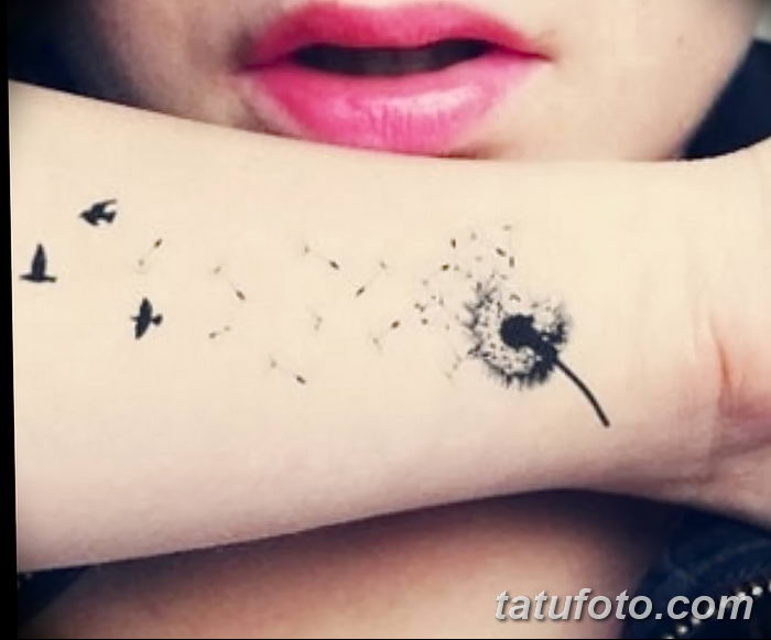 Фото пример рисунка тату одуванчик от 02.10.2018 №202 - dandelion tattoo - tatufoto.com