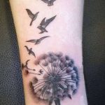 Фото пример рисунка тату одуванчик от 02.10.2018 №270 - dandelion tattoo - tatufoto.com