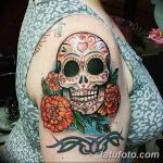 Фото рисунка Сахарный череп тату 30.10.2018 №010 - Sugar Skull Tattoo - tatufoto.com