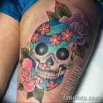 Фото рисунка Сахарный череп тату 30.10.2018 №050 - Sugar Skull Tattoo - tatufoto.com