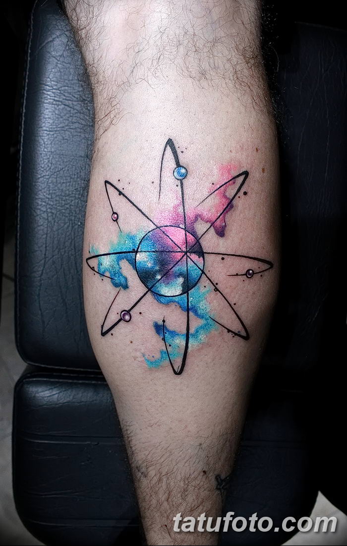 Фото рисунка тату атом 06.10.2018 №128 - tattoo atom - tatufoto.com