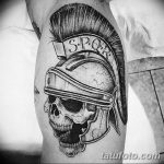 Фото рисунка тату шлем спартанца 09.10.2018 №003 - spartan helmet tattoo - tatufoto.com