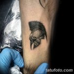 Фото рисунка тату шлем спартанца 09.10.2018 №004 - spartan helmet tattoo - tatufoto.com