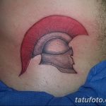 Фото рисунка тату шлем спартанца 09.10.2018 №020 - spartan helmet tattoo - tatufoto.com