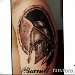 Фото рисунка тату шлем спартанца 09.10.2018 №027 - spartan helmet tattoo - tatufoto.com