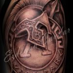 Фото рисунка тату шлем спартанца 09.10.2018 №035 - spartan helmet tattoo - tatufoto.com