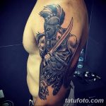 Фото рисунка тату шлем спартанца 09.10.2018 №036 - spartan helmet tattoo - tatufoto.com