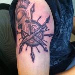 Фото рисунка тату шлем спартанца 09.10.2018 №038 - spartan helmet tattoo - tatufoto.com