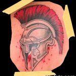 Фото рисунка тату шлем спартанца 09.10.2018 №051 - spartan helmet tattoo - tatufoto.com