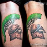 Фото рисунка тату шлем спартанца 09.10.2018 №053 - spartan helmet tattoo - tatufoto.com