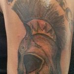 Фото рисунка тату шлем спартанца 09.10.2018 №055 - spartan helmet tattoo - tatufoto.com