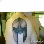 Фото рисунка тату шлем спартанца 09.10.2018 №056 - spartan helmet tattoo - tatufoto.com