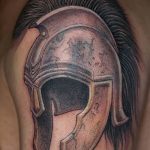 Фото рисунка тату шлем спартанца 09.10.2018 №059 - spartan helmet tattoo - tatufoto.com