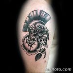 Фото рисунка тату шлем спартанца 09.10.2018 №063 - spartan helmet tattoo - tatufoto.com